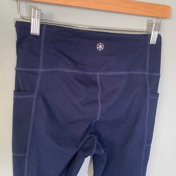 Gaiam dark blue ankle length pull on elastic waist workout yoga leggings - Picture 5 of 11